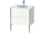 Duravit XViu Waschtisch-Unterschrank XV43010B122 71 x 59,1 x 48 cm, weiß hochglanz, 2 Auszüge, champagner matt