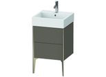Duravit XViu Waschtisch-Unterschrank XV45330B190 48,4 x 49,3 x 45,4 cm, flannel grey seidenmatt, 2 Auszüge, champagner matt