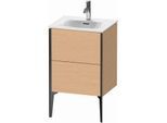 Duravit XViu Waschtisch-Unterschrank XV40690B212 51x42x59,1cm, 2 Auszüge, schwarz matt, eiche gebürstet