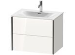 Duravit XViu Waschtisch-Unterschrank XV41330B222 71 x 55,7 x 48 cm, weiß hochglanz, 2 Schubkästen, schwarz matt