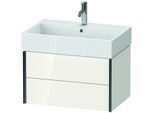 Duravit XViu Waschtisch-Unterschrank XV43350B222 68,4 x 39,7 x 45,4 cm, weiß hochglanz, 2 Schubkästen, schwarz matt