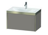 Duravit XViu Waschtisch-Unterschrank XV4610OB143P 80x48cm, 1 Auszug, 1 Hahnloch, champagner matt, Rahmen P, basalt matt