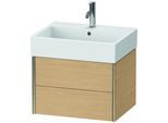 Duravit XViu Waschtisch-Unterschrank XV43340B130 58,4 x 39,7 x 45,4 cm, Eiche natur, 2 Schubkästen, champagner matt