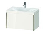 Duravit XViu Waschtisch-Unterschrank XV4610OB122C 80x48cm, 1 Auszug, 1 Hahnloch, champagner matt, Rahmen C, weiß hochglanz