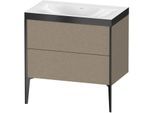 Duravit XViu Waschtisch-Unterschrank XV4710NB211P 80x48cm, 2 Auszüge, ohne Hahnloch, schwarz matt, Rahmen P, eiche kaschmir