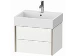 Duravit XViu Waschtisch-Unterschrank XV43340B118 58,4 x 39,7 x 45,4 cm, weiß matt, 2 Schubkästen, champagner matt