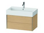 Duravit XViu Waschtisch-Unterschrank XV43360B130 78,4 x 39,7 x 45,4 cm, Eiche natur, 2 Schubkästen, champagner matt