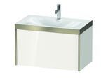 Duravit XViu Waschtisch-Unterschrank XV4610OB122P 80x48cm, 1 Auszug, 1 Hahnloch, champagner matt, Rahmen P, weiß hochglanz