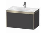 Duravit XViu Waschtisch-Unterschrank XV4610OB149P 80x48cm, 1 Auszug, 1 Hahnloch, champagner matt, Rahmen P, graphit matt