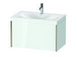 Duravit XViu Waschtisch-Unterschrank XV4610OB185C 80x48cm, 1 Auszug, 1 Hahnloch, champagner matt, Rahmen C, weiß hochglanz