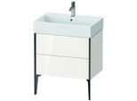 Duravit XViu Waschtisch-Unterschrank XV45350B222 68,4 x 49,3 x 45,4 cm, weiß hochglanz, 2 Auszüge, schwarz matt