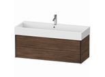 Duravit XViu Waschtisch-Unterschrank XV43380B221 118,4 x 45,4 x 39,7 cm, nussbaum dunkel, 2 Schubkästen, schwarz matt