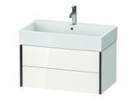 Duravit XViu Waschtisch-Unterschrank XV43360B285 78,4 x 39,7 x 45,4 cm, weiß hochglanz, 2 Schubkästen, schwarz matt