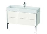 Duravit XViu Waschtisch-Unterschrank XV45380B222 118,4 x 49,3 x 45,4 cm, weiß hochglanz, 2 Auszüge, schwarz matt