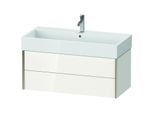 Duravit XViu Waschtisch-Unterschrank XV43370B122 98,4 x 39,7 x 45,4 cm, weiß hochglanz, 2 Schubkästen, champagner matt