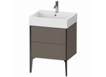 Duravit XViu Waschtisch-Unterschrank XV45340B290 58,4 x 49,3 x 45,4 cm, flannel grey seidenmatt, 2 Auszüge, schwarz matt