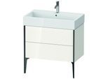 Duravit XViu Waschtisch-Unterschrank XV45360B285 78,4 x 49,3 x 45,4 cm, weiß hochglanz, 2 Auszüge, schwarz matt