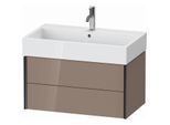Duravit XViu Waschtisch-Unterschrank XV43360B286 78,4 x 39,7 x 45,4 cm, cappucino hochglanz, 2 Schubkästen, schwarz matt