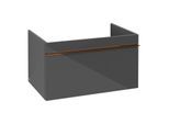 Villeroy und Boch Venticello Waschtisch-Unterschrank A93405FP 75,3 x 42 x 50,2 cm, Griff Copper, Glossy Grey