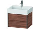 Duravit XViu Waschtisch-Unterschrank XV43340B279 58,4 x 39,7 x 45,4 cm, nussbaum natur, 2 Schubkästen, schwarz matt