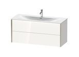Duravit XViu Waschtisch-Unterschrank XV41360B185 121 x 55,7 x 48 cm, weiß hochglanz, 2 Schubkästen, champagner matt