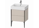 Duravit XViu Waschtisch-Unterschrank XV45340B291 58,4 x 49,3 x 45,4 cm, taupe matt, 2 Auszüge, schwarz matt