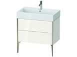Duravit XViu Waschtisch-Unterschrank XV45360B185 78,4 x 49,3 x 45,4 cm, weiß hochglanz, 2 Auszüge, champagner matt