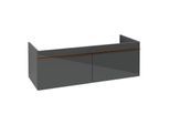 Villeroy und Boch Venticello Waschtisch-Unterschrank A93905RA 125,3 x 42 x 50,2 cm, Griff Copper, Glass Glossy Grey