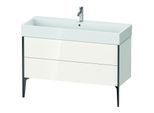 Duravit XViu Waschtisch-Unterschrank XV45380B285 118,4 x 49,3 x 45,4 cm, weiß hochglanz, 2 Auszüge, schwarz matt