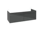Villeroy und Boch Venticello Waschtisch-Unterschrank A93901RA 125,3 x 42 x 50,2 cm, Griff Chrom, Glass Glossy Grey