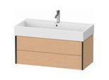 Duravit XViu Waschtisch-Unterschrank XV43370B212 98,4 x 39,7 x 45,4 cm, eiche gebürstet, 2 Schubkästen, schwarz matt