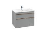 Villeroy und Boch Venticello Waschtisch-Unterschrank A92505RA 75,3 x 59 x 50,2 cm, Griff Copper, Glass Glossy Grey