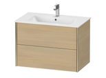 Duravit XViu Waschtisch-Unterschrank XV41260B171 81 x 56 x 48 cm, mediterrane eiche, 2 Schubkästen, wandhängend, champagner matt