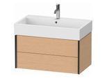Duravit XViu Waschtisch-Unterschrank XV43360B212 78,4 x 39,7 x 45,4 cm, eiche gebürstet, 2 Schubkästen, schwarz matt