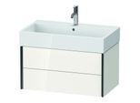 Duravit XViu Waschtisch-Unterschrank XV43360B222 78,4 x 39,7 x 45,4 cm, weiß hochglanz, 2 Schubkästen, schwarz matt