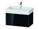 Duravit XViu Waschtisch-Unterschrank XV43360B240 78,4 x 39,7 x 45,4 cm, schwarz hochglanz, 2 Schubkästen, schwarz matt