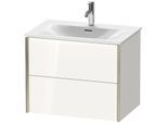Duravit XViu Waschtisch-Unterschrank XV41330B122 71 x 55,7 x 48 cm, weiß hochglanz, 2 Schubkästen, champagner matt