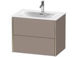 Duravit XViu Waschtisch-Unterschrank XV41330B143 71 x 55,7 x 48 cm, basalt matt, 2 Schubkästen, champagner matt