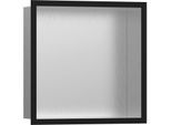 hansgrohe XtraStoris Wandnische 56097670 30x30x10cm, mit Designrahmen, Edelstahl gebürstet, mattschwarz