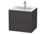 Duravit L-Cube Waschtisch-Unterschrank LC624008080 62 x 48,1 cm, graphit supermatt, 2 Schubkästen, wandhängend
