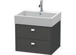 Duravit Brioso Waschtischunterbau BR415301049 584x459mm, Graphit Matt, 2 Auszüge, Griff Chrom