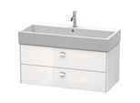 Duravit Brioso Waschtischunterbau BR415601022 984x459mm, Weiß Hochglanz, 2 Auszüge, Griff Chrom