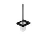 Steinberg Serie 450 Toiletten-Bürstengarnitur 4502901S mit Glas satiniert, Messing, Matt Black
