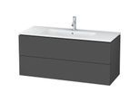 Duravit L-Cube Waschtischunterbau LC624304949 Graphit Matt, 122x55x48,1cm, 2 Schubladen