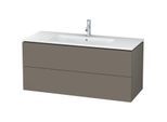 Duravit L-Cube Waschtischunterbau LC624309090 Flannel Grey Seidenmatt, 122x55x48,1cm, 2 Auszüge