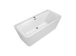Villeroy & Boch Squaro Edge 12 Rechteck-Badewanne Duo Q180SQE9W2BCV01 weiß, mit Ab-/Überlauf, verchromt, 180x80cm, freistehend