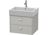 Duravit Brioso Waschtischunterbau BR415301007 584x459mm, Betongrau Matt, 2 Auszüge, Griff Chrom