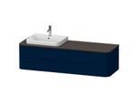 Duravit Happy D.2 Waschtisch-Unterschrank HP4963L9898 40,8 x 160 x 55 cm, 4 Schubkästen, für Möbelwaschtisch, links, nachtblau seidenmatt
