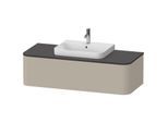 Duravit Happy D.2 Waschtisch-Unterschrank HP4942M6060 35,4 x 130 x 55 cm, 1 Auszug, für Aufsatzbecken, mitte, taupe seidenmatt