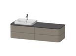Duravit Happy D.2 Waschtisch-Unterschrank HP4973L9292 40,8 x 160 x 55 cm, 4 Schubkästen, für Aufsatzbecken, links, steingrau seidenmatt
